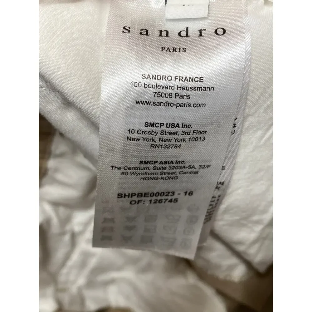 Sandro Men's Beige Khaki Tan Mid Rise Pull On Chino Bermuda Casual Shorts Sz 40